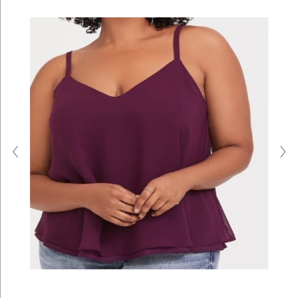 TORRID Plus Size Plum Chiffon Double Layer Midi Swing Cami